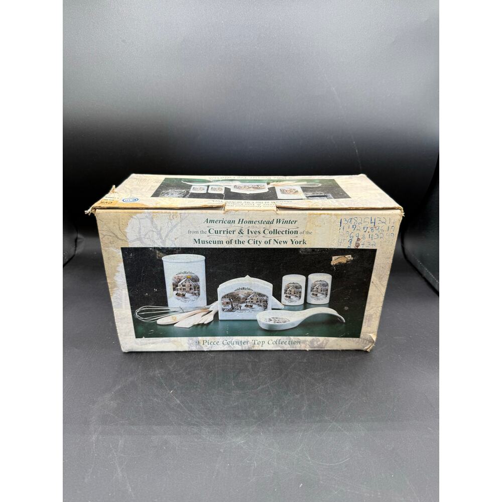 American Homestead Winter Currier & Ives 9-Piece Countertop Collection